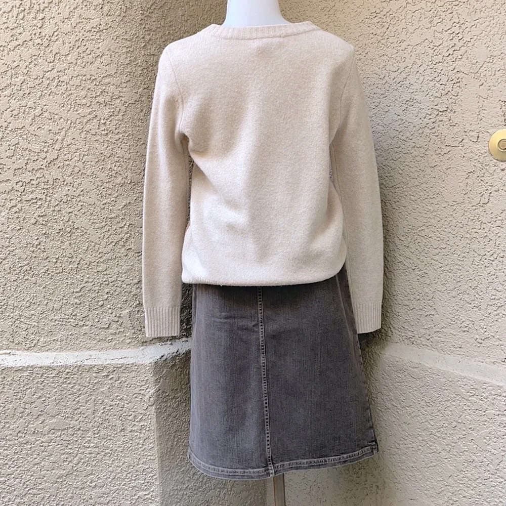 Cream/light brown J. Crew wool sweater